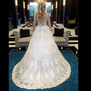 Gold and white dress